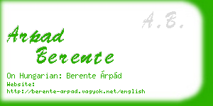arpad berente business card
